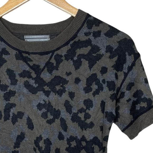 Anthropologie Ethan Leopard Print Short Sleeve Sweater Shirt - Picture 3 of 10